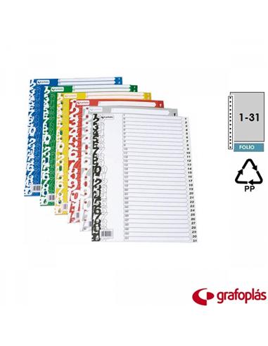 SEPARADOR GRAFOPLAS TF PP 1-31 GRIS ECOLOGICO