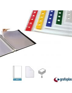 FUNDA EXTRAIBLE GRAFOPLAS A4 5uds BORDE BLANCO