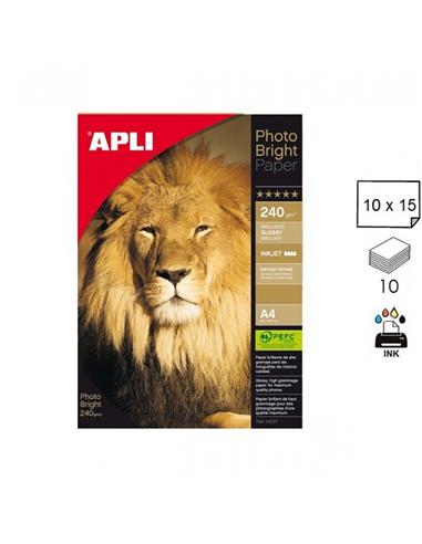 PAPEL APLI PHOTO BRIGHT INK A6 10x15mm 240GR 20H
