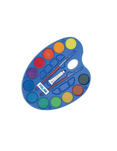 ACUARELAS MILAN 12 COLORES 45mm + TUBO BLANCO