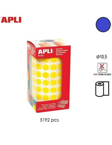 GOMETS ADHESIVO APLI CIRCULO 10,5mm AZUL