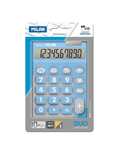 CALCULADORA MILAN NATA DUO AZUL C/GRIS 10 DIGITOS