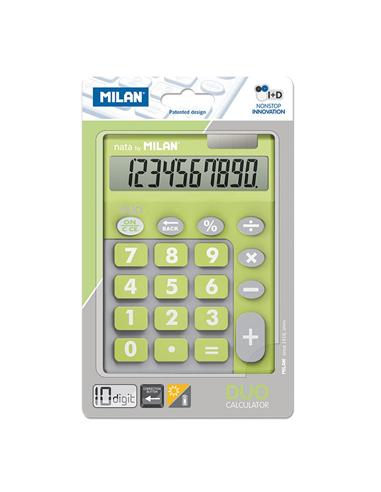 CALCULADORA MILAN NATA DUO VERDE C/GRIS 10 DIGITOS