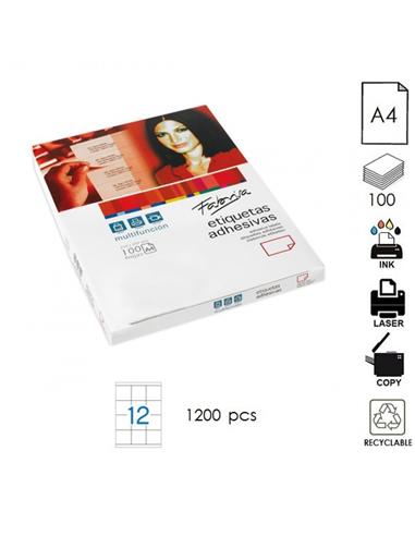 ETIQUETA FABRISA ILC A4 70x67,7mm 100H BLANCO