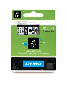 CINTA ROTULADORA DYMO D1 9mm x 7m TRANSP./NEGRA