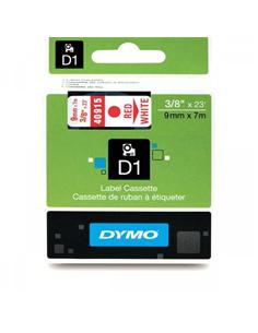 CINTA ROTULADORA DYMO D1 9mm x 7m BLANCA/ROJA
