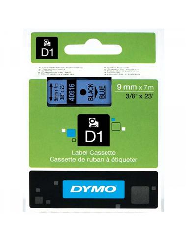 CINTA ROTULADORA DYMO D1 9mm x 7m AZUL/NEGRA