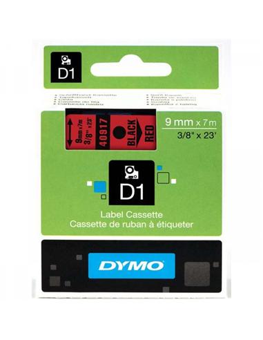 CINTA ROTULADORA DYMO D1 9mm x 7m ROJA/NEGRA