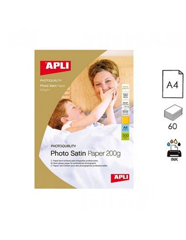 PAPEL APLI PHOTO SATIN INK A4 200GR 60H