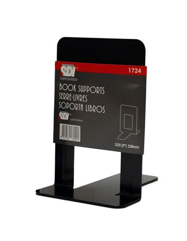 SUJETALIBROS METALICO SDI 22,8cm x2uds NEGRO
