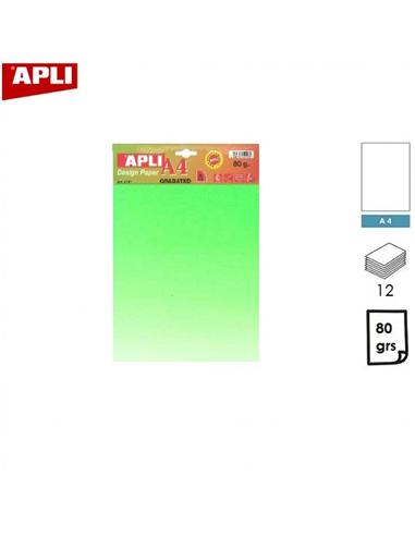 PAPEL APLI GRADATED A4 80GR 12H VERDE