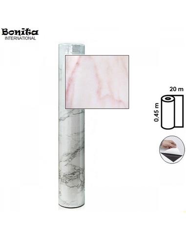PLASTICO ADHESIVO BONITA 0,45x20m MARMOL ROSA