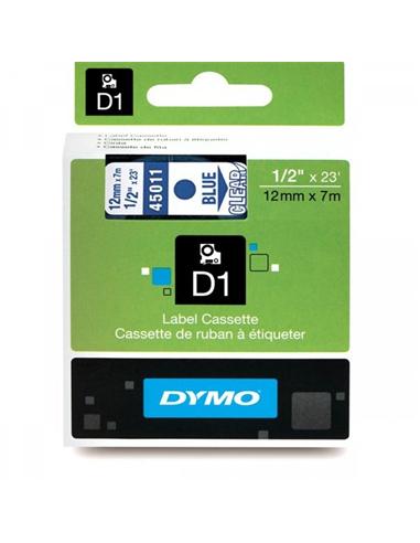 CINTA ROTULADORA DYMO D1 12mm x 7m TRANSP./AZUL