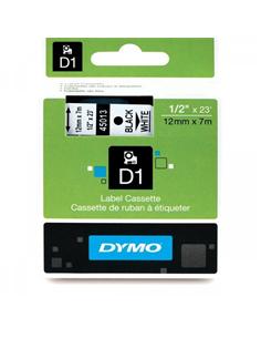 CINTA ROTULADORA DYMO D1 12mm x 7m BLANCA/NEGRA