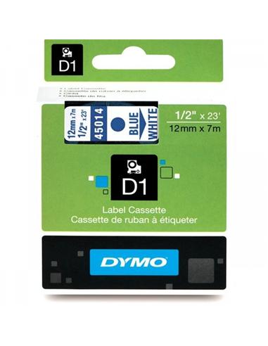 CINTA ROTULADORA DYMO D1 12mm x 7m BLANCA/AZUL