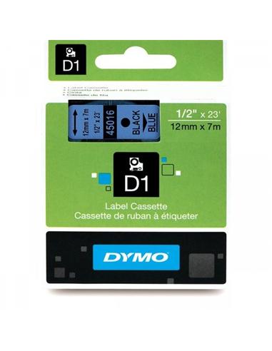 CINTA ROTULADORA DYMO D1 12mm x 7m AZUL/NEGRA