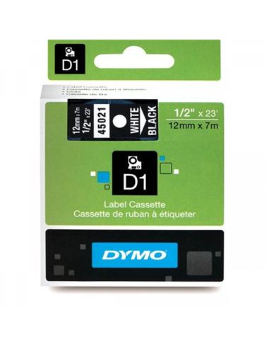 CINTA ROTULADORA DYMO D1 12mm x 7m NEGRA/BLANCA