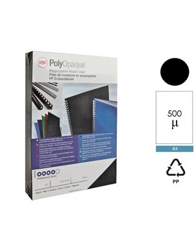 PORTADA POLIPROPILENO GBC A3 500 MCS NEGRO