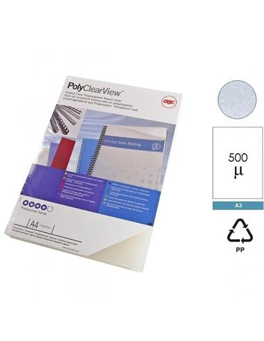 PORTADA POLIPROPILENO GBC A3 500 MCS TRANSPARENTE