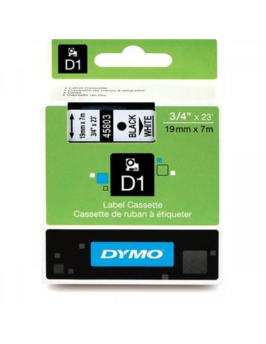 CINTA ROTULADORA DYMO D1 19mm x 7m BLANCA/NEGRA