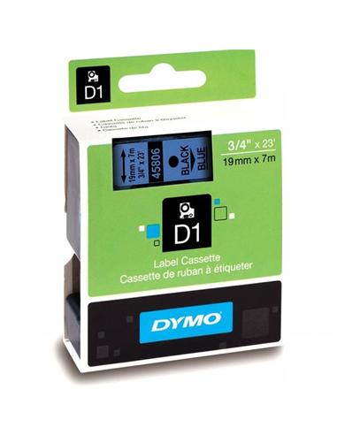 CINTA ROTULADORA DYMO D1 19mm x 7m AZUL/NEGRA
