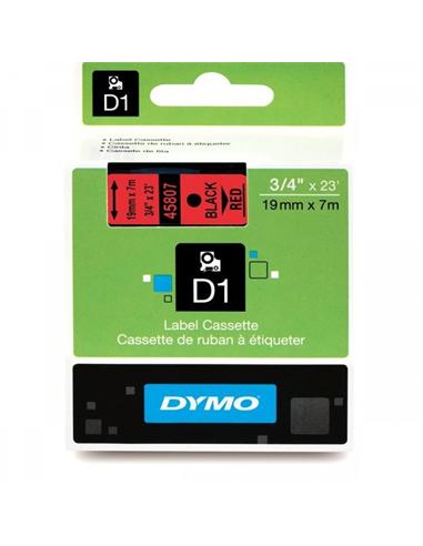 CINTA ROTULADORA DYMO D1 19mm x 7m ROJA/NEGRA