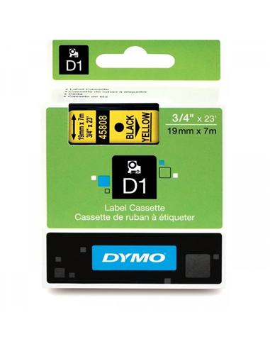 CINTA ROTULADORA DYMO D1 19mm x 7m AMARILLA/NEGRA