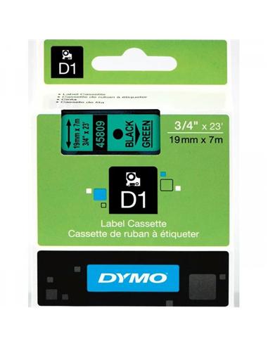 CINTA ROTULADORA DYMO D1 19mm x 7m VERDE/NEGRA