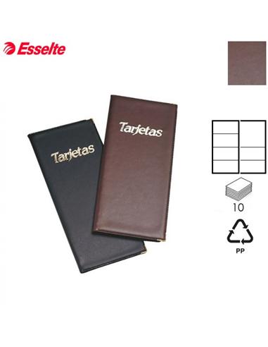 TARJETERO ESSELTE LUXE ALARGADO MARRON