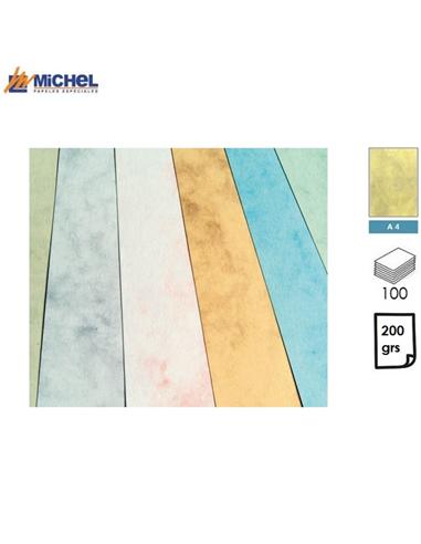 PAPEL MICHEL MARMOLEADO A4 200GR 100H BEIGE