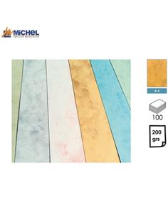 PAPEL MICHEL MARMOLEADO A4 200GR 100H AMARILLO
