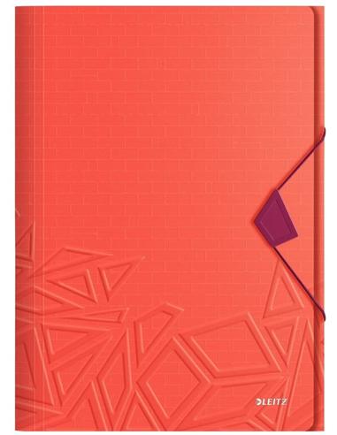 CARPETA PLASTICO GOMILLAS LEITZ URBAN CHIC A4 ROJO