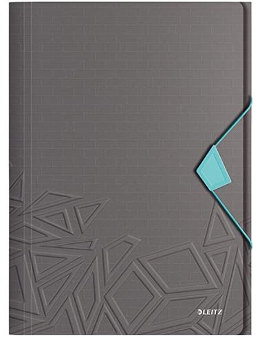 CARPETA PLASTICO GOMILLAS LEITZ URBAN CHIC A4 GRIS