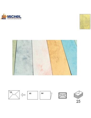 SOBRE MICHEL MARMOLEADO 160x220mm 90GR BEIGE 25U