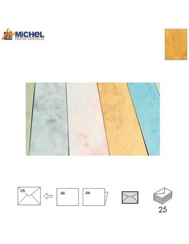 SOBRE MICHEL MARMOLEADO 160x220mm 90GR AMARILLO
