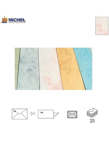 SOBRE MICHEL MARMOLEADO 110x220mmm 90GR ROSA 25U