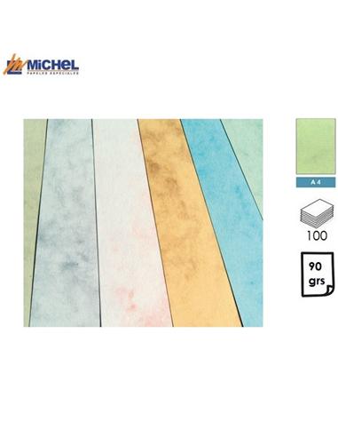 PAPEL MICHEL MARMOLEADO A4 90GR 100H VERDE