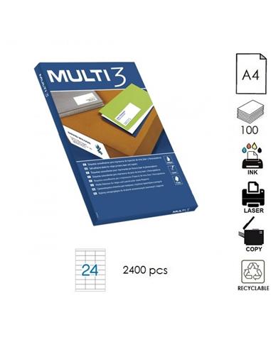 ETIQUETA MULTI3 ILC A4 70x35mm 100H BLANCO