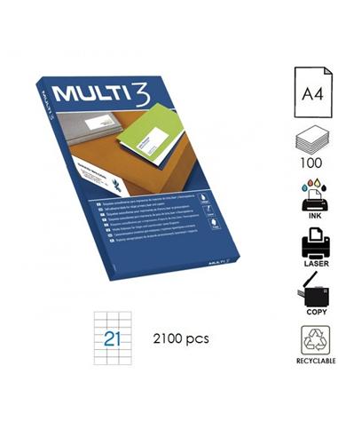 ETIQUETA MULTI3 ILC A4 70x42,2mm 100H BLANCO