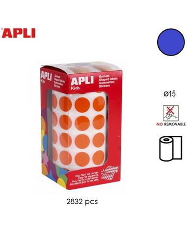 GOMETS ADHESIVO APLI CIRCULO 15mm AZUL