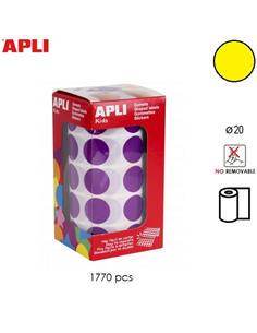 GOMETS ADHESIVO APLI CIRCULO 20mm AMARILLO