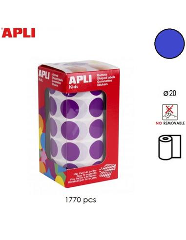 GOMETS ADHESIVO APLI CIRCULO 20mm AZUL