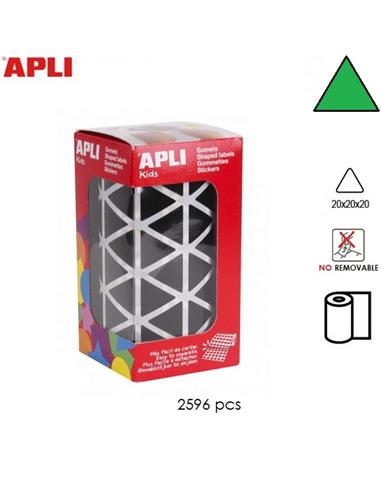 GOMETS ADHESIVO APLI TRIANGULO 20mm VERDE