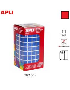 GOMETS ADHESIVO APLI CUADRADO 10x10mm ROJO
