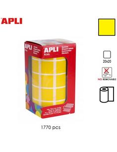 GOMETS ADHESIVO APLI CUADRADO 20x20mm AMARILLO