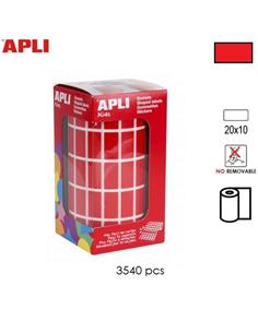 GOMETS ADHESIVO APLI RECTANGULO 20x10mm ROJO