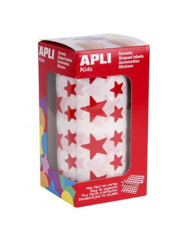 GOMETS ADHESIVO APLI ESTRELLA 12,5-19,5mm ROJO