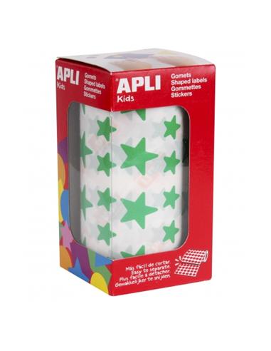 GOMETS ADHESIVO APLI ESTRELLA 12,5-19,5mm VERDE
