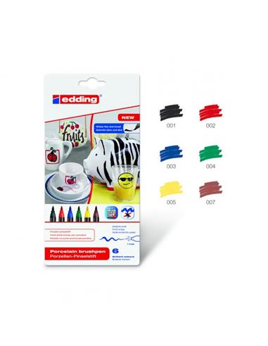 ROTULADOR EDDING 4200 PINCEL PORCELANA 6 COLORES