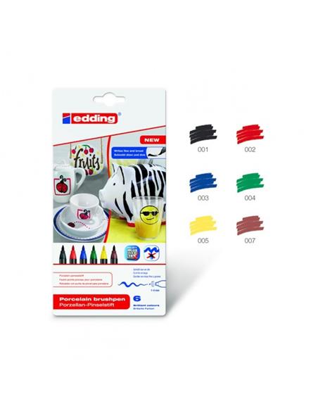 ROTULADOR EDDING 4200 PINCEL PORCELANA 6 COLORES